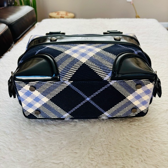 Burberry Blue Label Black Patent Leather/Canvas Women's Handbag - Picture 10 of 16